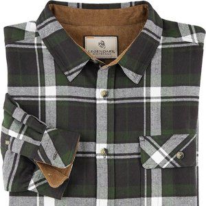 Legendary Whitetails Men's Buck Camp Flannel, Long Sleeve Plaid Button Down XL